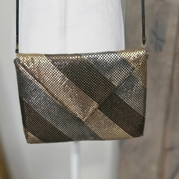 Vintage DELILL Chain Mesh Metal Bag Clutch/Shoulder.Art Deco.Bronze/gold/silver - Picture 5 of 15